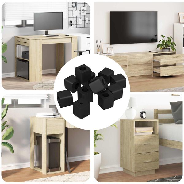 vidaXL Držiak z&aacute;suvky 12 pcs Čierna 15 x 15 x 15mm PP kopolym&eacute;r