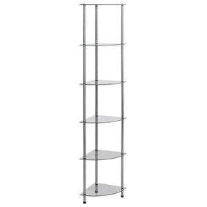 vidaXL Reg&aacute;l so 6 policami priehľadn&yacute; 30x30x160 cm tvrden&eacute; sklo
