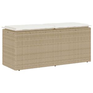 vidaXL z&aacute;hradn&aacute; lavička s vank&uacute;&scaron;om b&eacute;žov&aacute; 110x40x44 cm polyratan