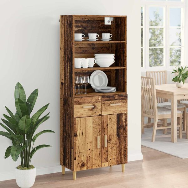vidaXL Highboard Star&eacute; drevo 69,5 x 32,5 x 180 cm Kompozitn&eacute; drevo