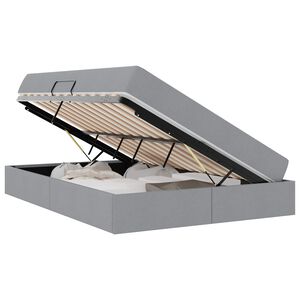 vidaXL Postel s &uacute;ložn&yacute;m prostorem a matrac&iacute; Svetlosiv&aacute; 140 x 190 cm