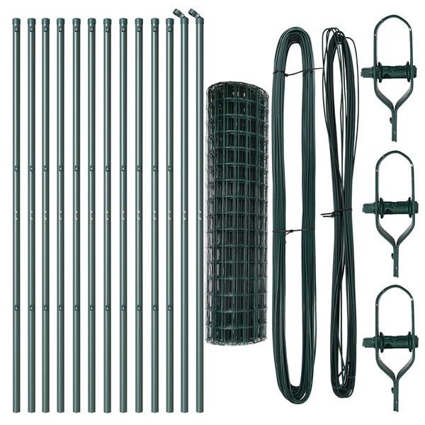 vidaXL Plot s podperou Zelen&aacute; 1,2 x 25 m Ocel a PVC