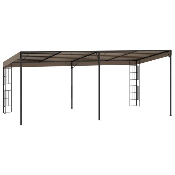 vidaXL Nástenný altánok 6x3 m sivohnedý látkový