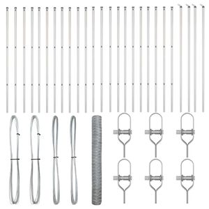 vidaXL Stĺp na plot. Strieborn&aacute;