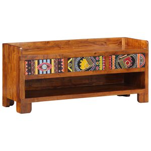 vidaXL Lavička na top&aacute;nky so z&aacute;suvkou Medov&aacute; hned&aacute; 100 x 35 x 45 cm