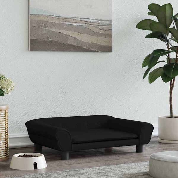 vidaXL Pelech pre psa čierny 70x48x22 cm zamat