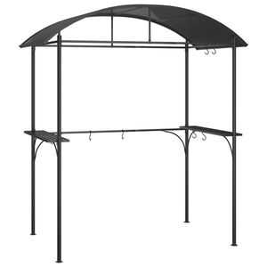 vidaXL Grilovac&iacute; alt&aacute;nok s policami antracitov&yacute; 220x115x230 cm oceľ