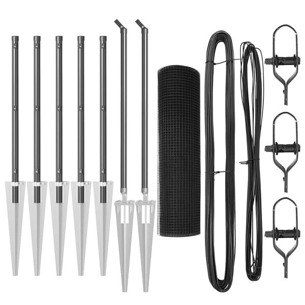 vidaXL Stĺp na plot. Siv&aacute; 10 x 0,5 m (sieť 25 x 25 mm) Oceľ