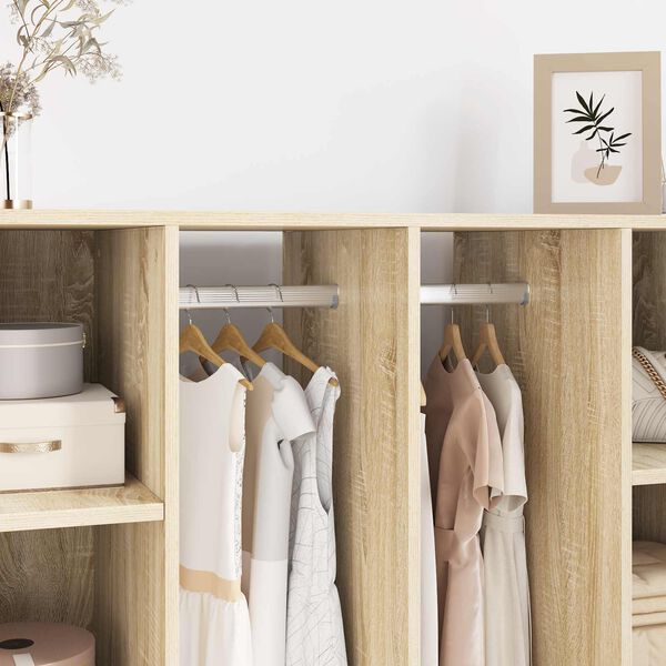 vidaXL Tyč do skrine 2 pcs Strieborn&aacute; 764 x 15 x 29 mm