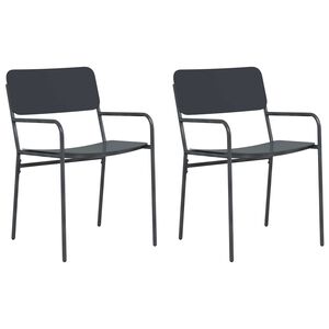 vidaXL Z&aacute;hradn&eacute; kresl&aacute; 2 pcs Antracit 51 x 55 x 81 cm Oceľ