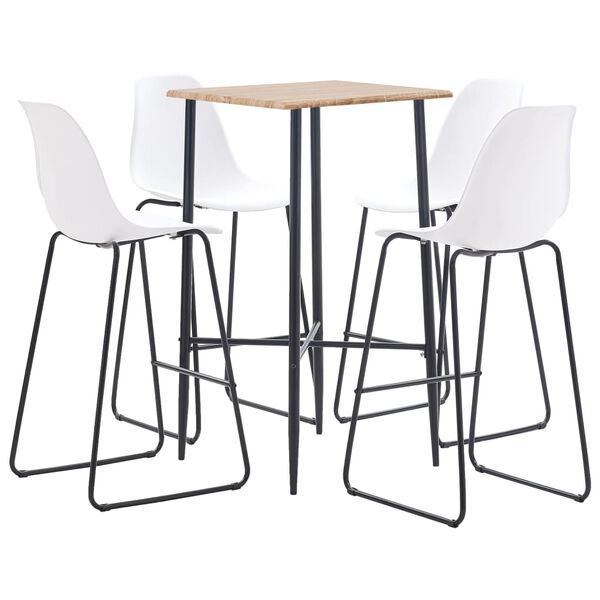 vidaXL 5-dielna barov&aacute; s&uacute;prava, plast, biela