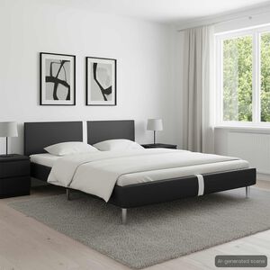 vidaXL Posteľn&yacute; r&aacute;m, čierny, umel&aacute; koža 120x200 cm
