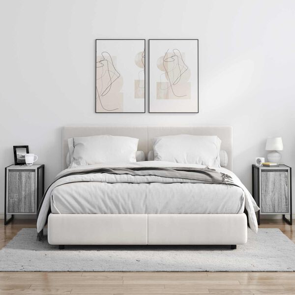 vidaXL Nočn&yacute; stol&iacute;k Siv&yacute; Sonoma 39,5 x 30 x 50 cm Kompozitn&eacute; drevo