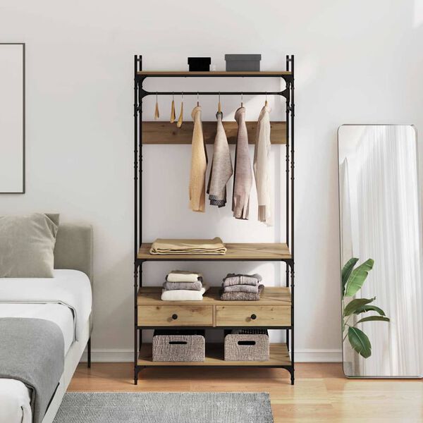 vidaXL &Scaron;atn&aacute; skriňa dub artisan 89 x 39 x 184.5 cm Kompozitn&eacute; drevo