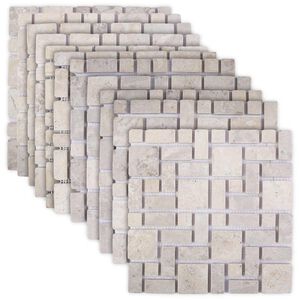 vidaXL Mozaikov&eacute; dlaždice Kr&eacute;mov&aacute; 30 x 30 cm Mramor