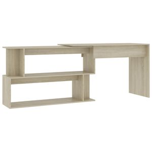 vidaXL Rohov&yacute; st&ocirc;l, dub sonoma200x50x76 cm, kompozitn&eacute; drevo