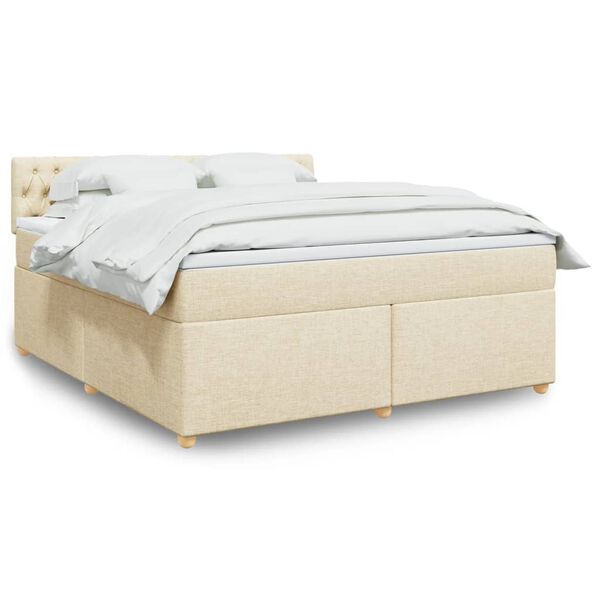 vidaXL Posteľn&yacute; r&aacute;m boxspring s matracom kr&eacute;mov&yacute; 180x200 cm l&aacute;tka