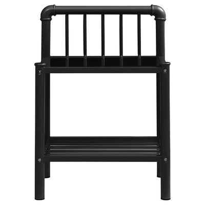 vidaXL Nočný stolík čierny 45x34,5x62,5 cm kov a sklo