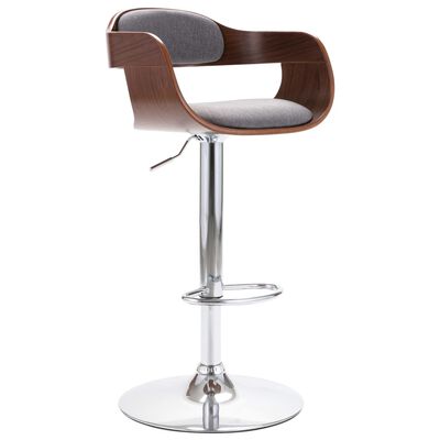 vidaXL Barová stolička, preglejka a sivá látka