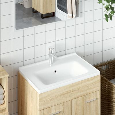vidaXL Kúpeľňové umývadlo biele 61x48x19,5 cm obdĺžnikové keramické