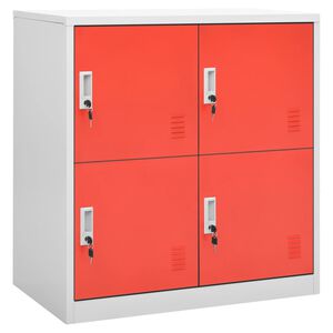 vidaXL Uzamykacia skriňa bledosiv&aacute; a červen&aacute; 90x45x92,5 cm oceľov&aacute;