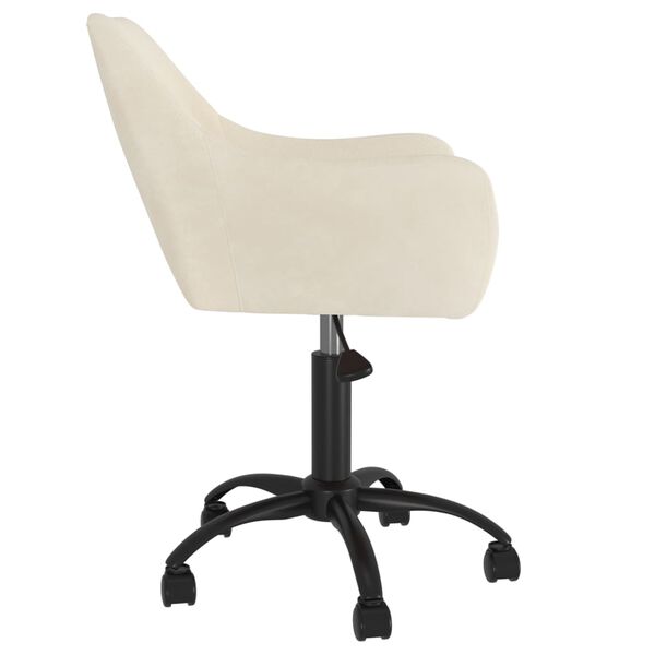 vidaXL Otočn&aacute; jed&aacute;lensk&aacute; stolička kr&eacute;mov&aacute; zamatov&aacute;