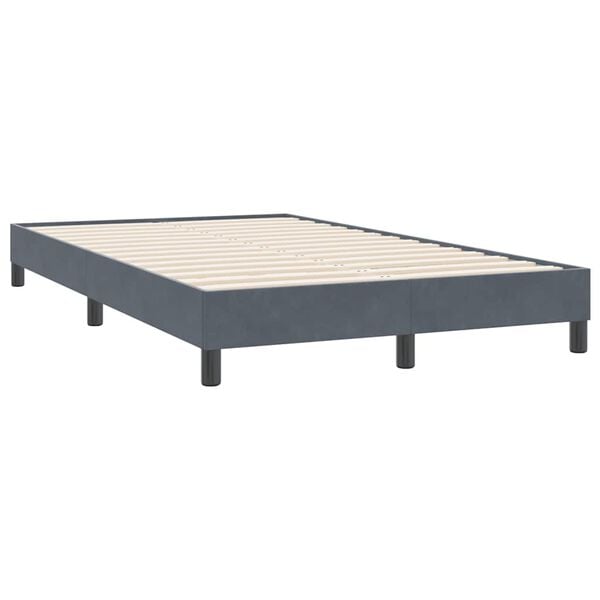 vidaXL Posteľný rám boxspring bez matracom tmavosivý 120x220 cm zamat