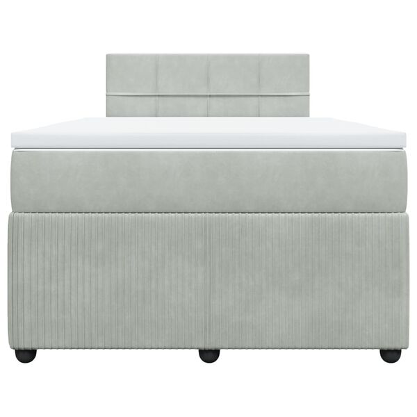 vidaXL Boxspring posteľ s matracom bledosiv&aacute; 120x190 cm zamat