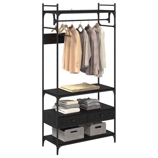 vidaXL &Scaron;atn&aacute; skriňa Čierny dub 89 x 39 x 184.5 cm Kompozitn&eacute; drevo