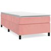 vidaXL Posteľn&yacute; r&aacute;m s boxspringom ružov&yacute; 90x190 cm zamat