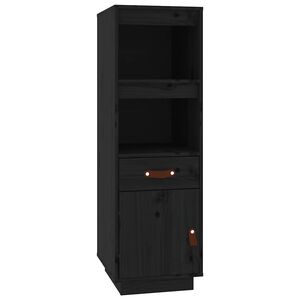 vidaXL Vysok&aacute; skrinka čierna 34x40x108,5 cm mas&iacute;vna borovica