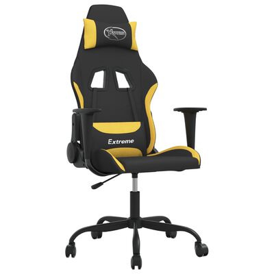 vidaXL Herná stolička čierna a žltá látková