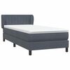 vidaXL Posteľn&yacute; r&aacute;m boxspring s matracom tmavosiv&yacute; 90x220 cm zamat
