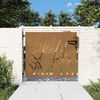 vidaXL Z&aacute;hradn&aacute; br&aacute;na 85x75 cm, oceľ Corten, dizajn s tr&aacute;vou