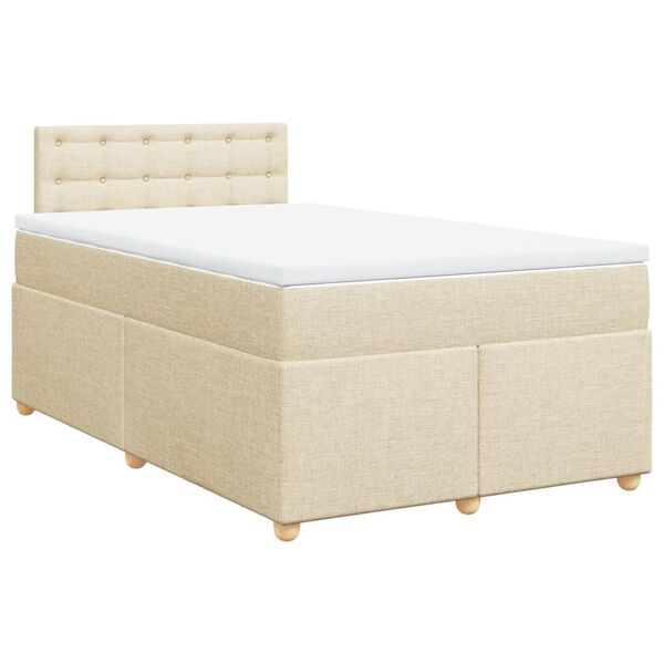 vidaXL Boxspring posteľ s matracom kr&eacute;mov&yacute; 120x200 cm l&aacute;tka