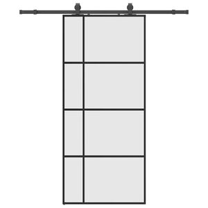 vidaXL Posuvn&eacute; dvere s kovan&iacute;m čierne 90x205 cm ESG sklo