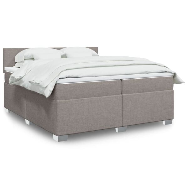 vidaXL Boxspring posteľ s matracom sivohned&yacute; 200x200 cm l&aacute;tka