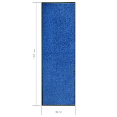 vidaXL Rohožka, prateľná, modrá 60x180 cm