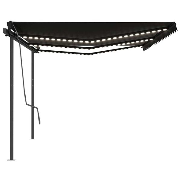 vidaXL Automatick&aacute; mark&iacute;za, LED a senzor vetra 6x3 m, antracitov&aacute;