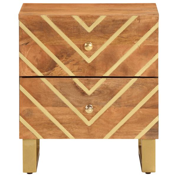 vidaXL Nočn&eacute; stol&iacute;ky 2 ks hnedo-čierne mas&iacute;vne mangovn&iacute;kov&eacute; drevo