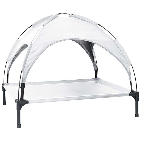 vidaXL Psia postel' Strieborná šedá 90 x 81 x 80,5 cm Oceľ