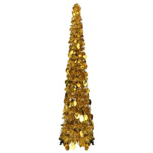 vidaXL Rozkladac&iacute; umel&yacute; vianočn&yacute; stromček, zlat&yacute; 120 cm, PET