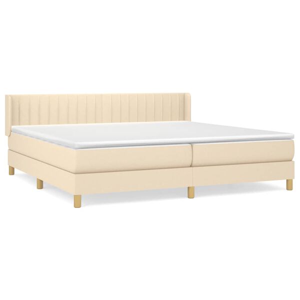 vidaXL Boxspring posteľ s matracom krémová 200x200 cm látka