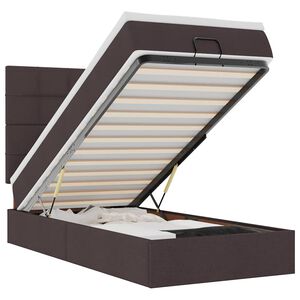 vidaXL Osmansk&aacute; posteľ s matracom a LED tmavohned&aacute; 90x200 cm l&aacute;tka