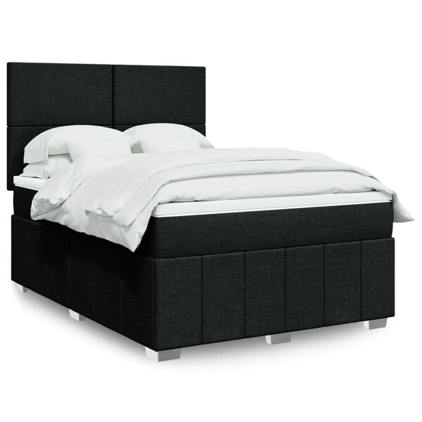 vidaXL Boxspring posteľ s matracom čierny 140x190 cm l&aacute;tka