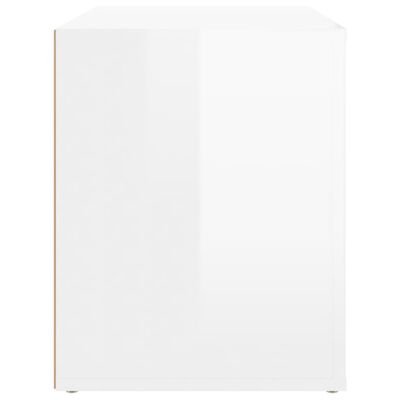 vidaXL Nočný stolík lesklý biely 60x36x45 cm spracované drevo