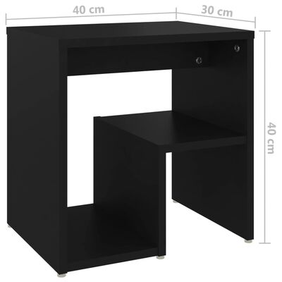 vidaXL Nočný stolík čierny 40x30x40 cm drevotrieska
