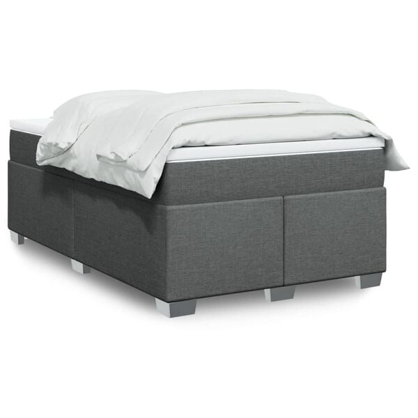 vidaXL Boxspring posteľ s matracom, tmavosiv&aacute; 120x190 cm, l&aacute;tka