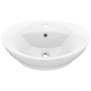 vidaXL Luxusn&eacute; um&yacute;vadlo, prepad, matn&eacute; biele 58,5x39 cm, keramika