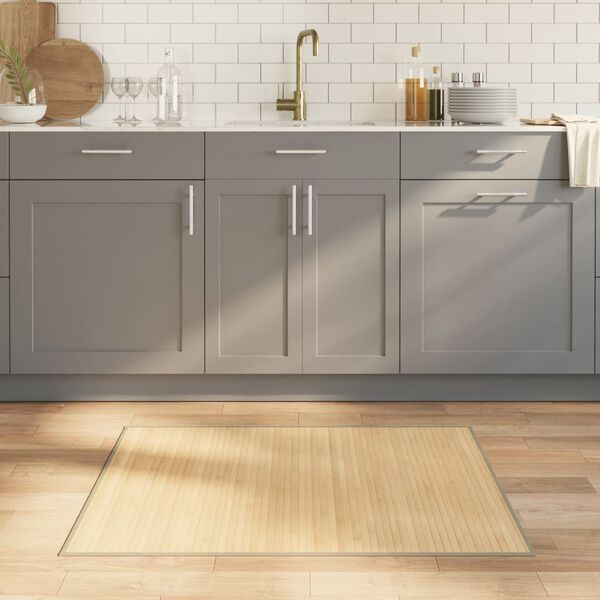 vidaXL Koberec obdĺžnikov&yacute; bled&yacute; pr&iacute;rodn&yacute; 80x100 cm bambus